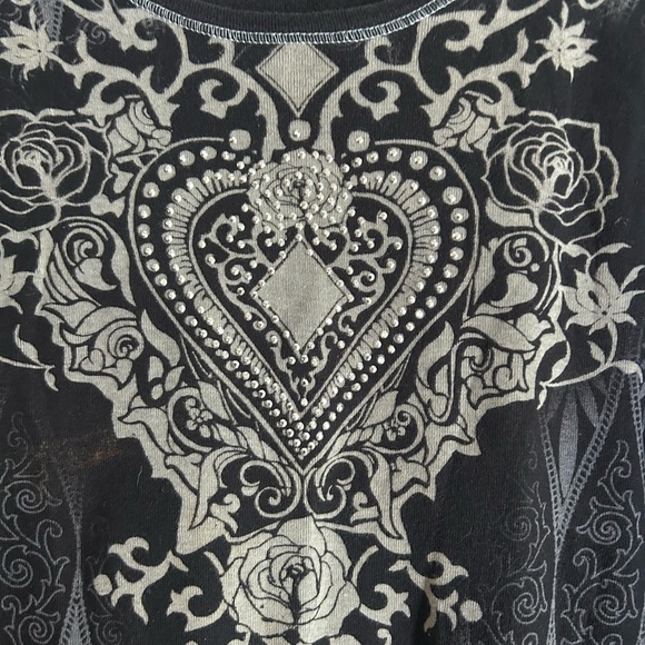 Vanilla Sugar Y2K Black and Gray Patterned Blouse Large - Picture 3 of 16